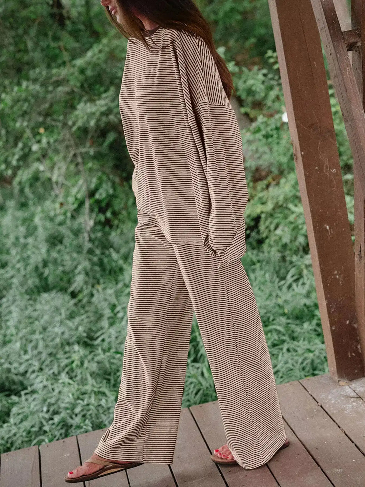 Striped Long Sleeve Top and Pants Set 101001715551827 81 Affordable Fashion Under $100 Jerry's Apparel 