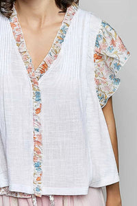 POL V-Neck Floral Ruffle Sleeve Blouse 100100409141709 62 Affordable Fashion Under $100 Jerry's Apparel 