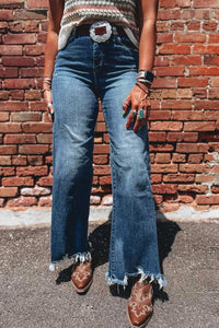 High Waist Frayed Hem Flare Jeans 100100364484186 71 Affordable Fashion Under $100 Jerry's Apparel 