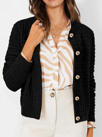 Textured Knit Button-Front Cardigan 100100626365347 44 Affordable Fashion Under $100 Jerry's Apparel 