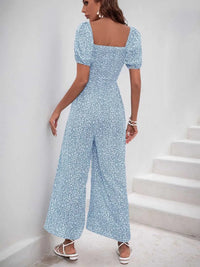 Printed Square Neck Puff Sleeve Jumpsuit 100100619721006 31 Affordable Fashion Under $100 Jerry's Apparel 