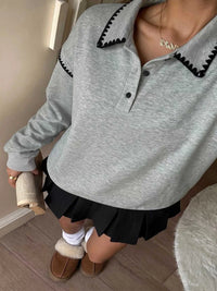 Polo Collar Dropped Shoulder Sweatshirt 101001325916897 37 Affordable Fashion Under $100 Jerry's Apparel 