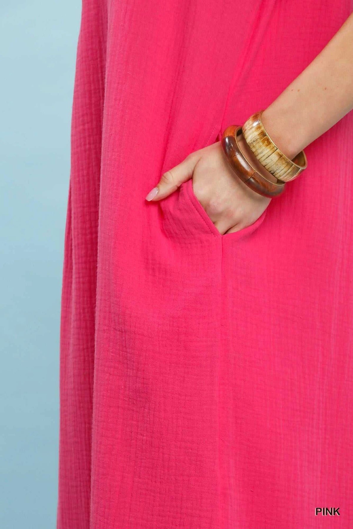 Umgee Button-Front Gauze Midi Dress with Lace Detail 100100808841221 62 Affordable Fashion Under $100 Jerry's Apparel 