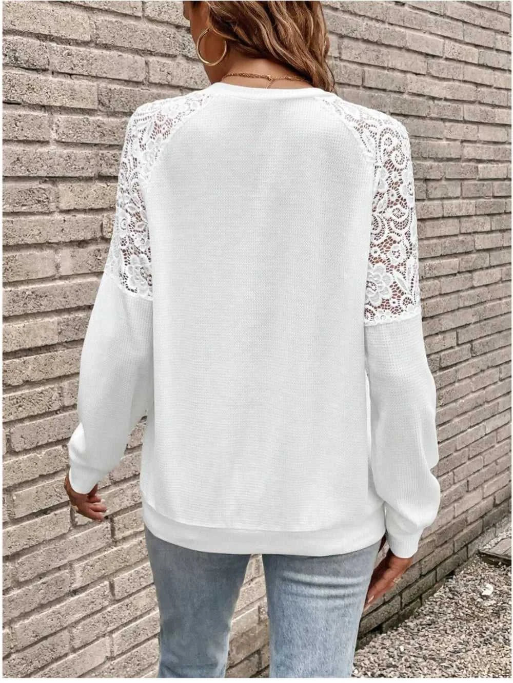 Lace Detail V-Neck Long Sleeve Top 100100169274318 28 Affordable Fashion Under $100 Jerry's Apparel 