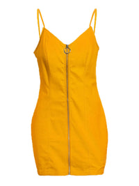 Full Size Zip-Front Bodycon Mini Dress Plus Size