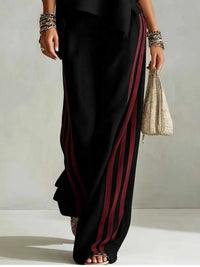 Full Size Striped 3/4 Sleeve Top and Pants Set Plus Size 100100536738570 39 Affordable Fashion Under $100 Jerry's Apparel 