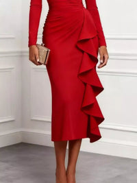 Ruffled Surplice Long Sleeve Dress 101001668949546 49 Gifts for Her Jerry's Apparel 