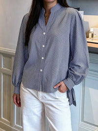 Gingham Button Up Shirt with Tie-Sleeve Detail 101001756453060 45 Affordable Fashion Under $100 Jerry's Apparel 