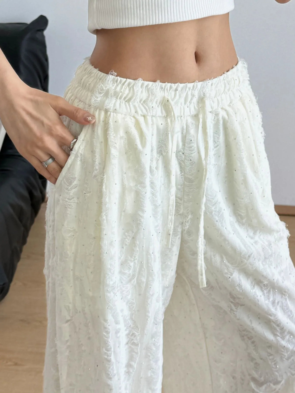 Drawstring Wide Leg Pants