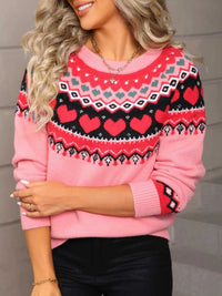 Valentine's Day Heart Pattern Knitted Sweater 100100255476556 52 Affordable Fashion Under $100 Jerry's Apparel 