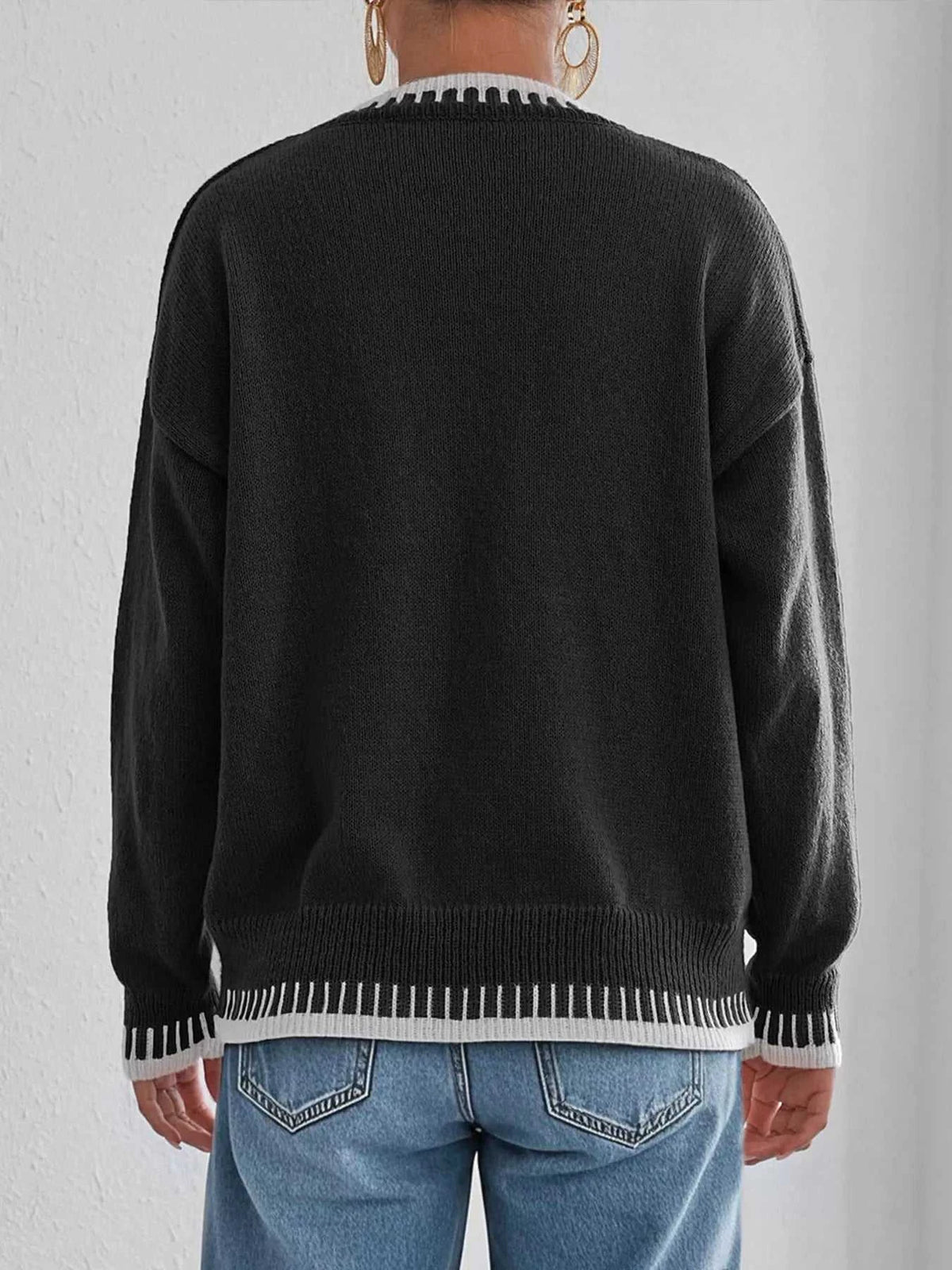 Lace Heart Contrast Trim Sweater 101002229770019 36 Affordable Fashion Under $100 Jerry's Apparel 