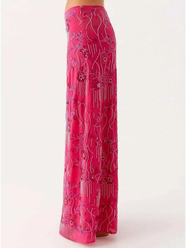 Sequin Embroidered Maxi Skirt 100100873081320 70 Affordable Fashion Under $100 Jerry's Apparel 