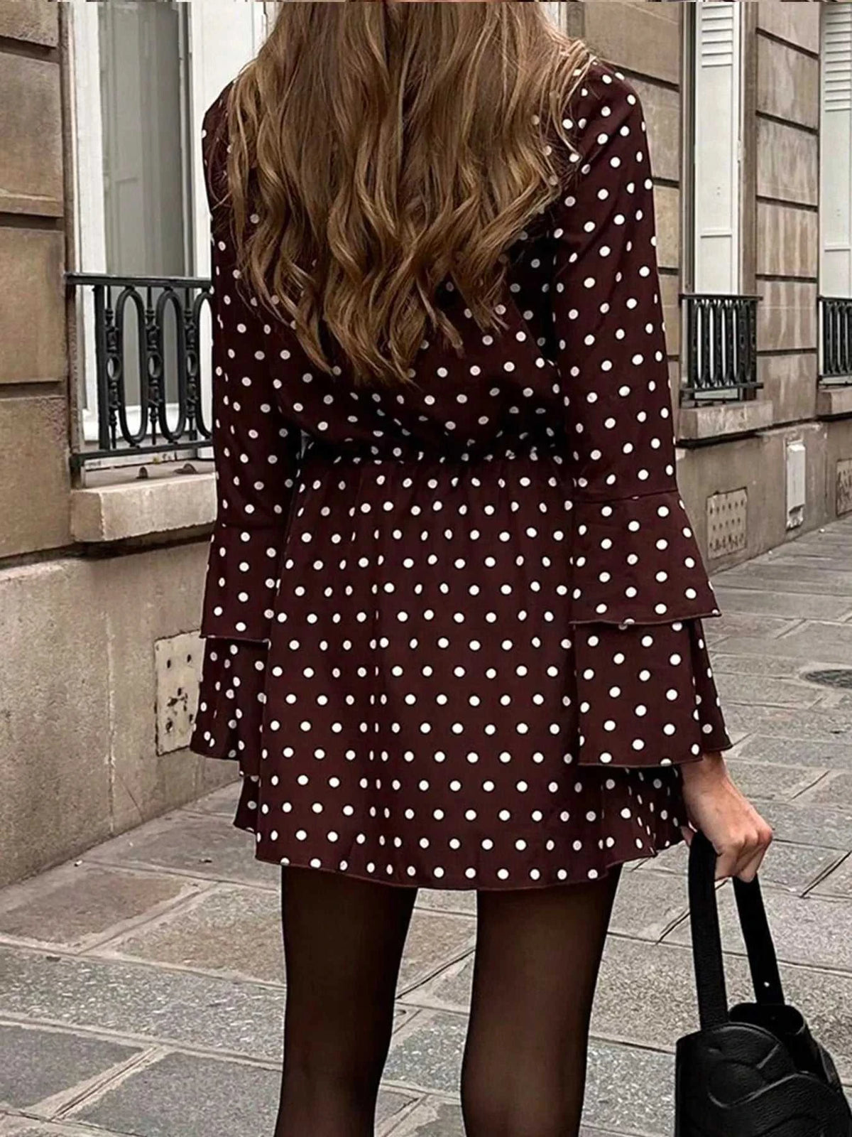 Polka Dot Long Sleeve Mini Dress 100100382471133 32 Affordable Fashion Under $100 Jerry's Apparel 
