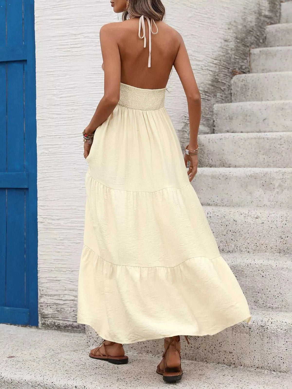 Halter Neck Tiered Maxi Dress 100100190291234 41 Affordable Fashion Under $100 Jerry's Apparel 