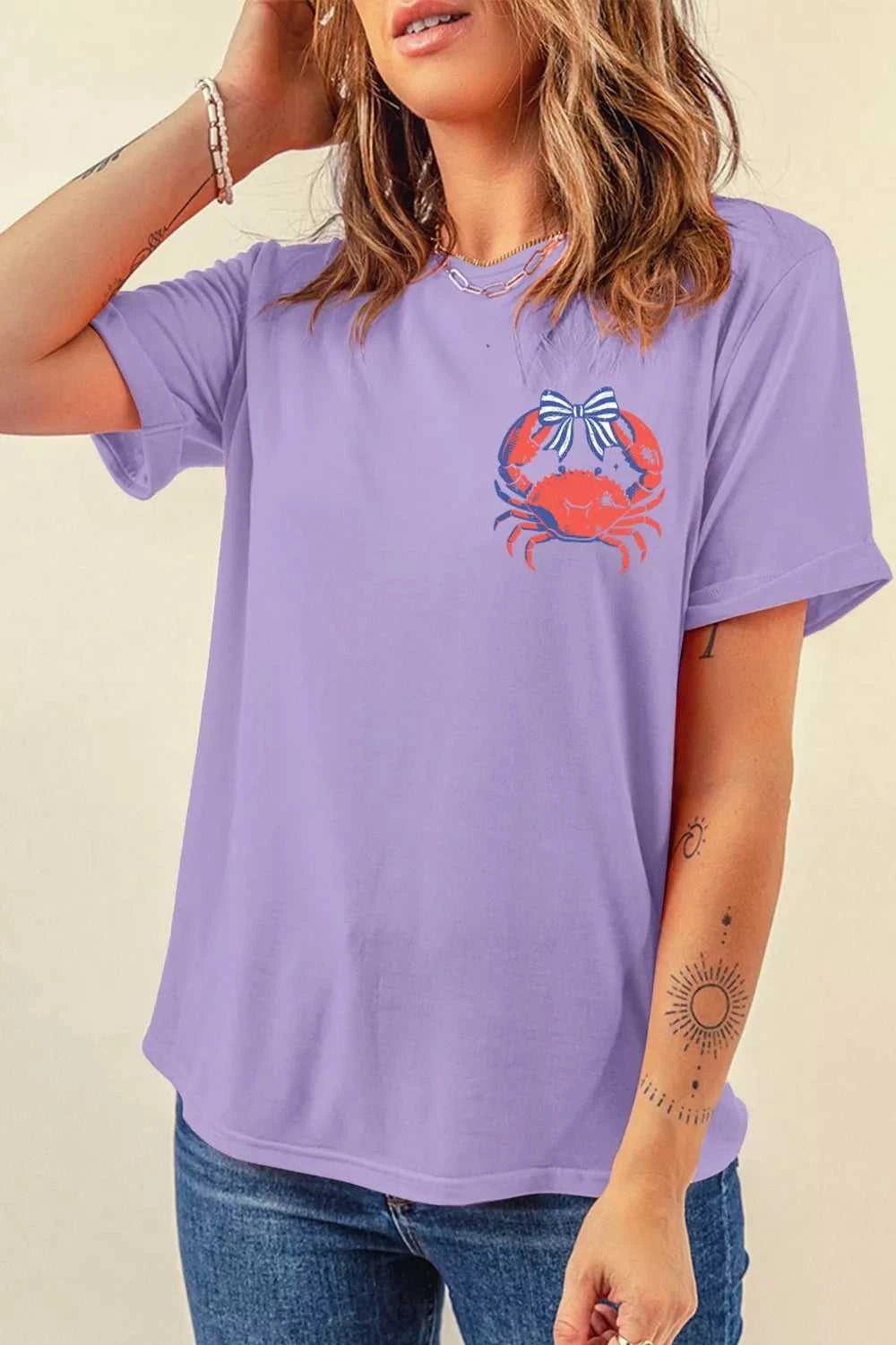 CRABBY Beach Day Graphic T Shirt 100100125414587 35 Affordable Fashion Under $100 Jerry's Apparel 