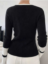Side Slit Contrast Trim Sweater 101002248618031 43 Affordable Fashion Under $100 Jerry's Apparel 