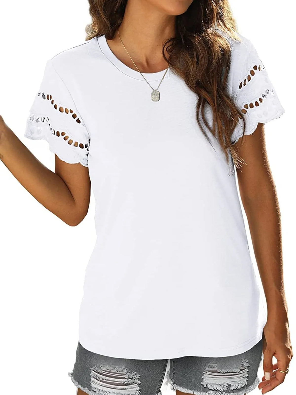 Round Neck Short Sleeve Casual T-Shirt