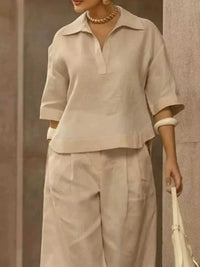 Full Size 3/4 Sleeve Top and Wide Leg Pants Set Plus Size 101001978569946 39 Affordable Fashion Under $100 Jerry's Apparel 