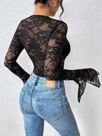 Lace Long Sleeve Bodysuit 100100914739977 34 Affordable Fashion Under $100 Jerry's Apparel 