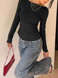 Lace Back Tie Long Sleeve Top 100100165593666 33 Affordable Fashion Under $100 Jerry's Apparel 