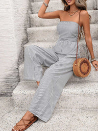 Striped Strapless Wide Leg Jumpsuit 100100424719142 40 Affordable Fashion Under $100 Jerry's Apparel 