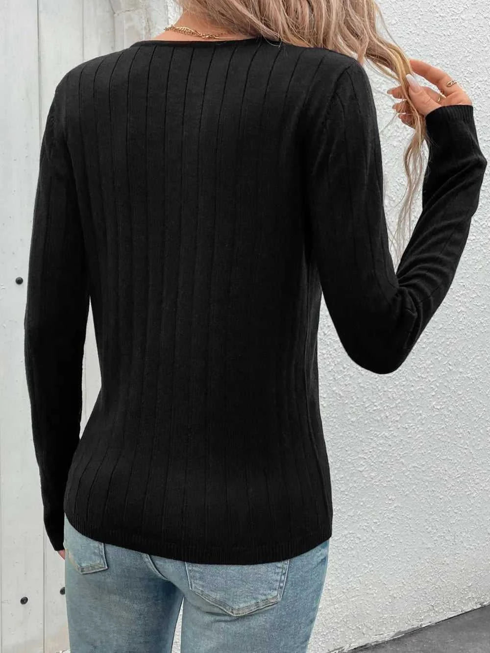 Perfee V-Neck Long Sleeve Knit Top 100100928881031 29 Affordable Fashion Under $100 Jerry's Apparel 