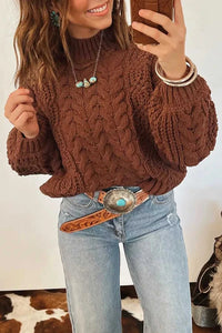 Mock Neck Cable Knit Sweater 101002686731474 64 Affordable Fashion Under $100 Jerry's Apparel 