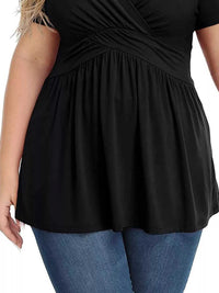 Plus Size Surplice Short Sleeve T-Shirt 100100382914132 26 Affordable Fashion Under $100 Jerry's Apparel 