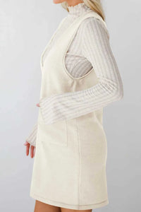 Lovelet Pocketed V-Neck Mini Sweater Overall Dress 100100741662145 42 Affordable Fashion Under $100 Jerry's Apparel 