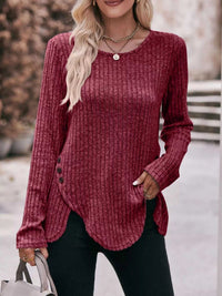 Ribbed Knit Long Sleeve T-Shirt 100100676091737 30 Affordable Fashion Under $100 Jerry's Apparel 