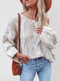 Chunky Cable Knit Long Sleeve Sweater 100100564229501 50 Affordable Fashion Under $100 Jerry's Apparel 