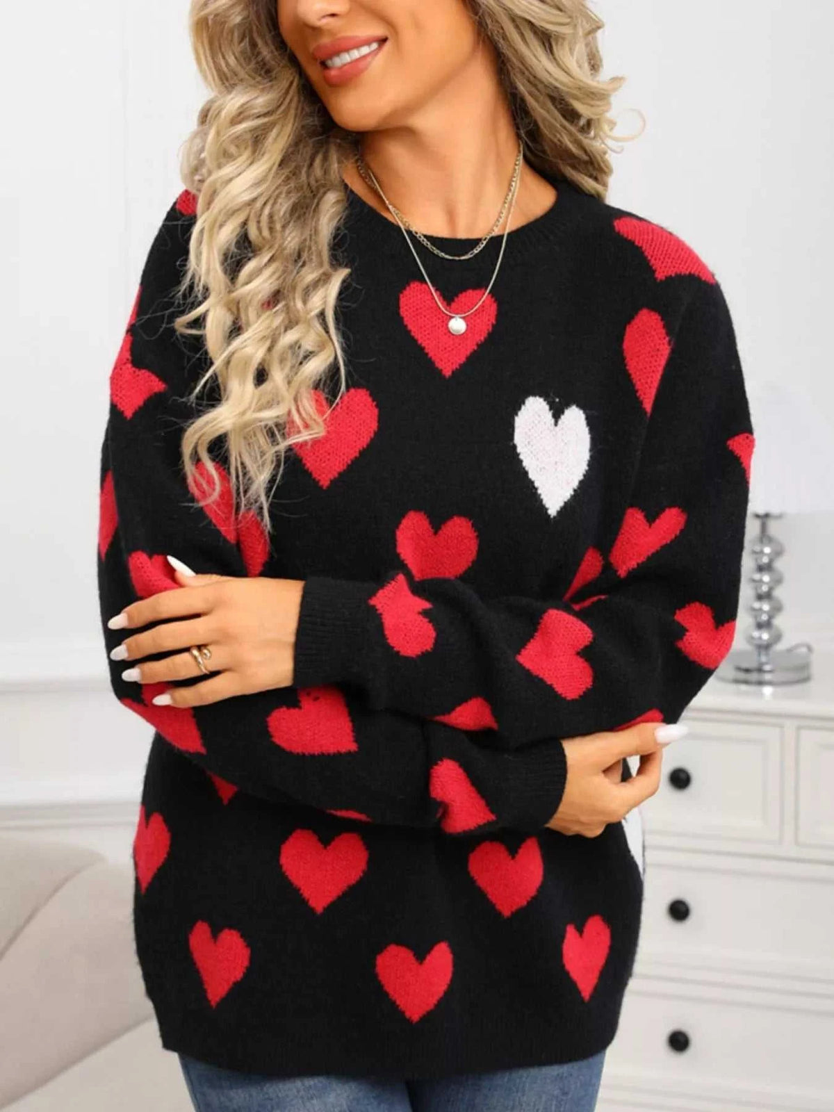 Valentine's Day Heart Crew Neck Sweater 100100681376039 48 Affordable Fashion Under $100 Jerry's Apparel 