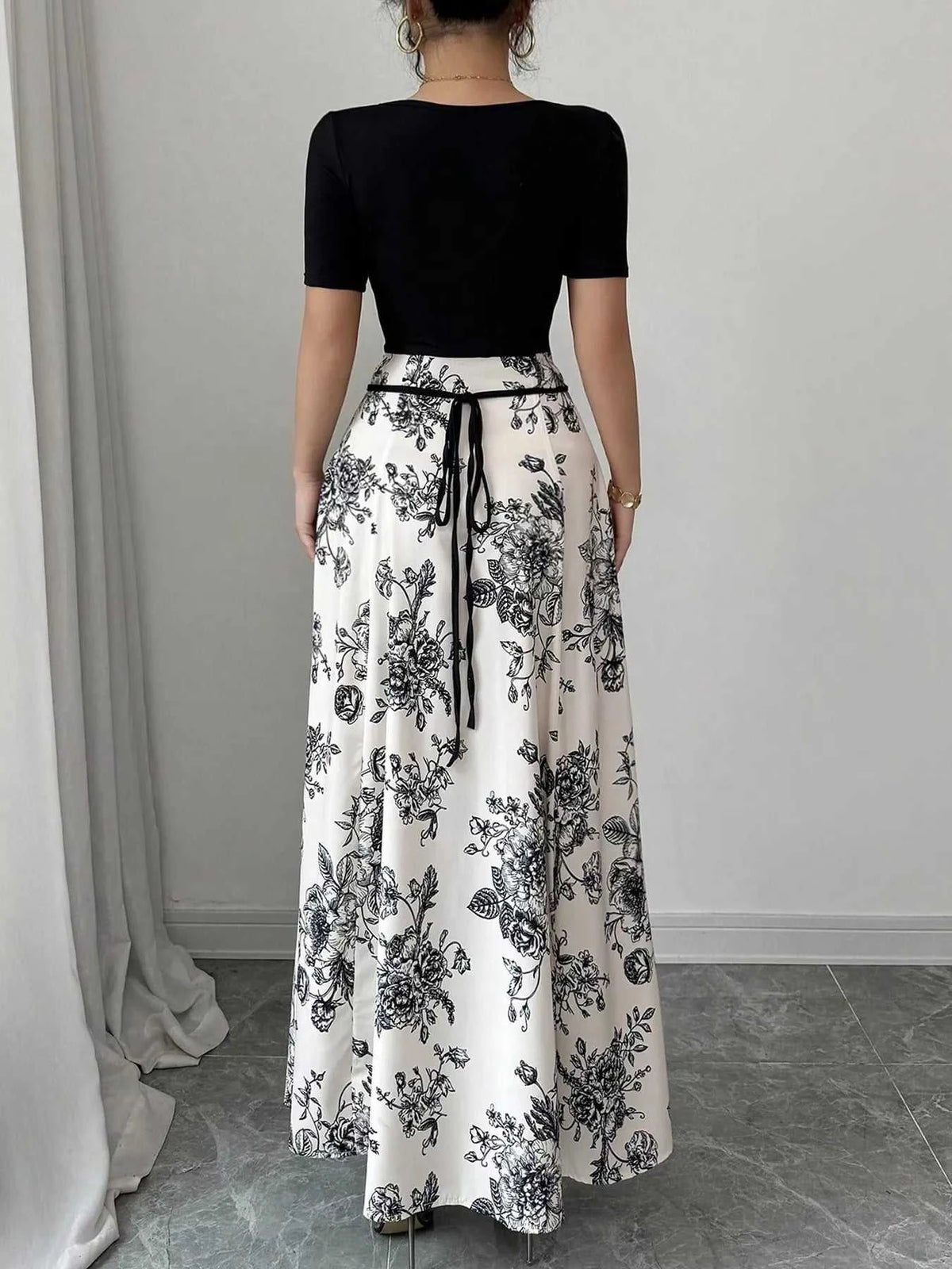 Floral Print Square Neck Maxi Dress 100100720622847 46 Affordable Fashion Under $100 Jerry's Apparel 