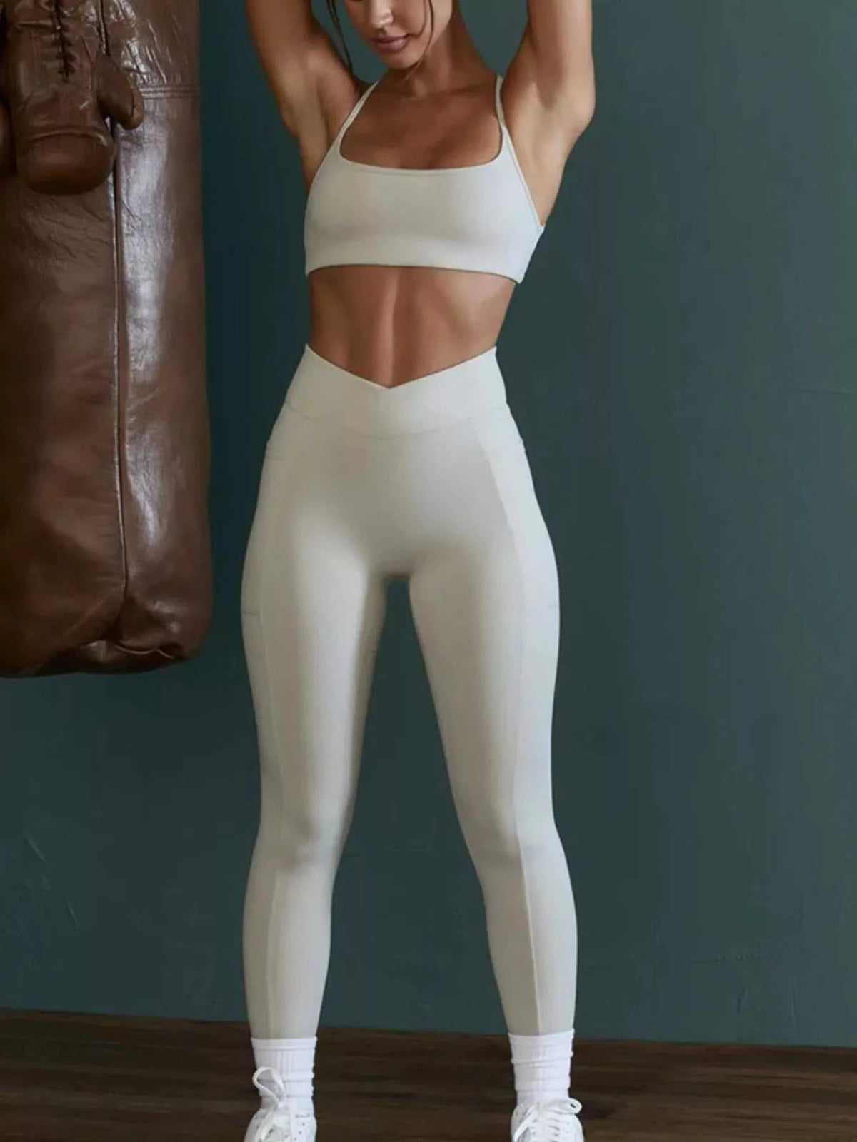 Seamless Cross-Waist Cami and Leggings Active Set 101006925782372 109 Comfortable Weekend Sets Jerry's Apparel 