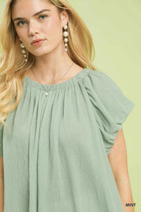 Umgee Crinkle Flutter Sleeve Peasant Top 100100554091171 51 Affordable Fashion Under $100 Jerry's Apparel 