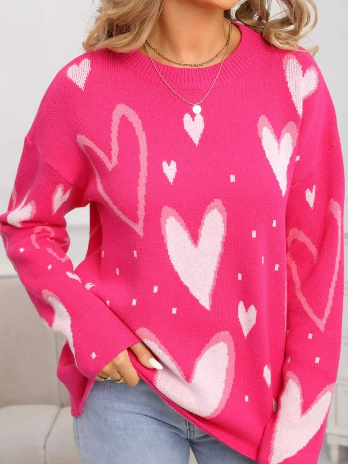 Valentine's Day Heart Crew Neck Sweater 100100436527641 49 Affordable Fashion Under $100 Jerry's Apparel 