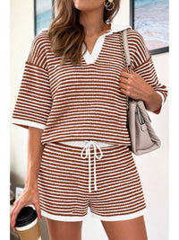 Striped Knit Polo Shirt & Shorts Set 100100978599533 65 Affordable Fashion Under $100 Jerry's Apparel 