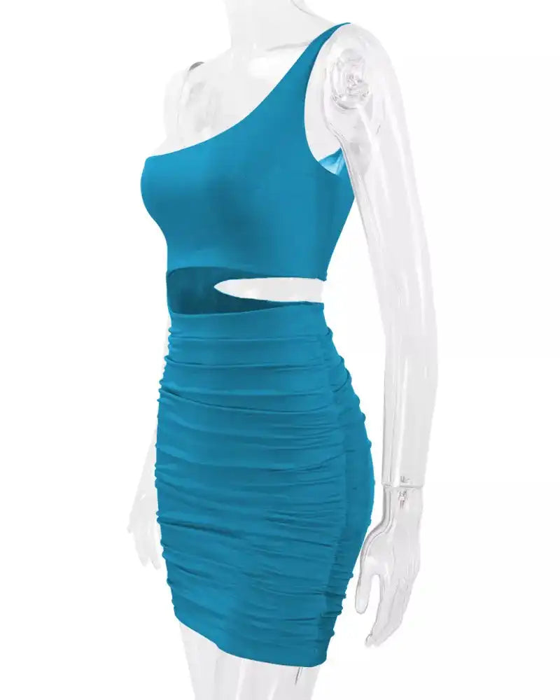 One-Shoulder Cutout Ruched Bodycon Mini Dress 101001098960768 27 Gifts for Her Jerry's Apparel 