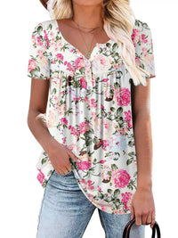 Plus Size Floral Print Short Sleeve T-Shirt 100100354664882 26 Affordable Fashion Under $100 Jerry's Apparel 