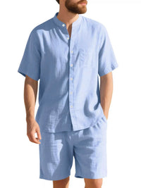 Men's Full Size Casual Short Sleeve Shirt and Shorts Set Plus Size 100400356286566 44 Affordable Fashion Under $100 Jerry's Apparel 