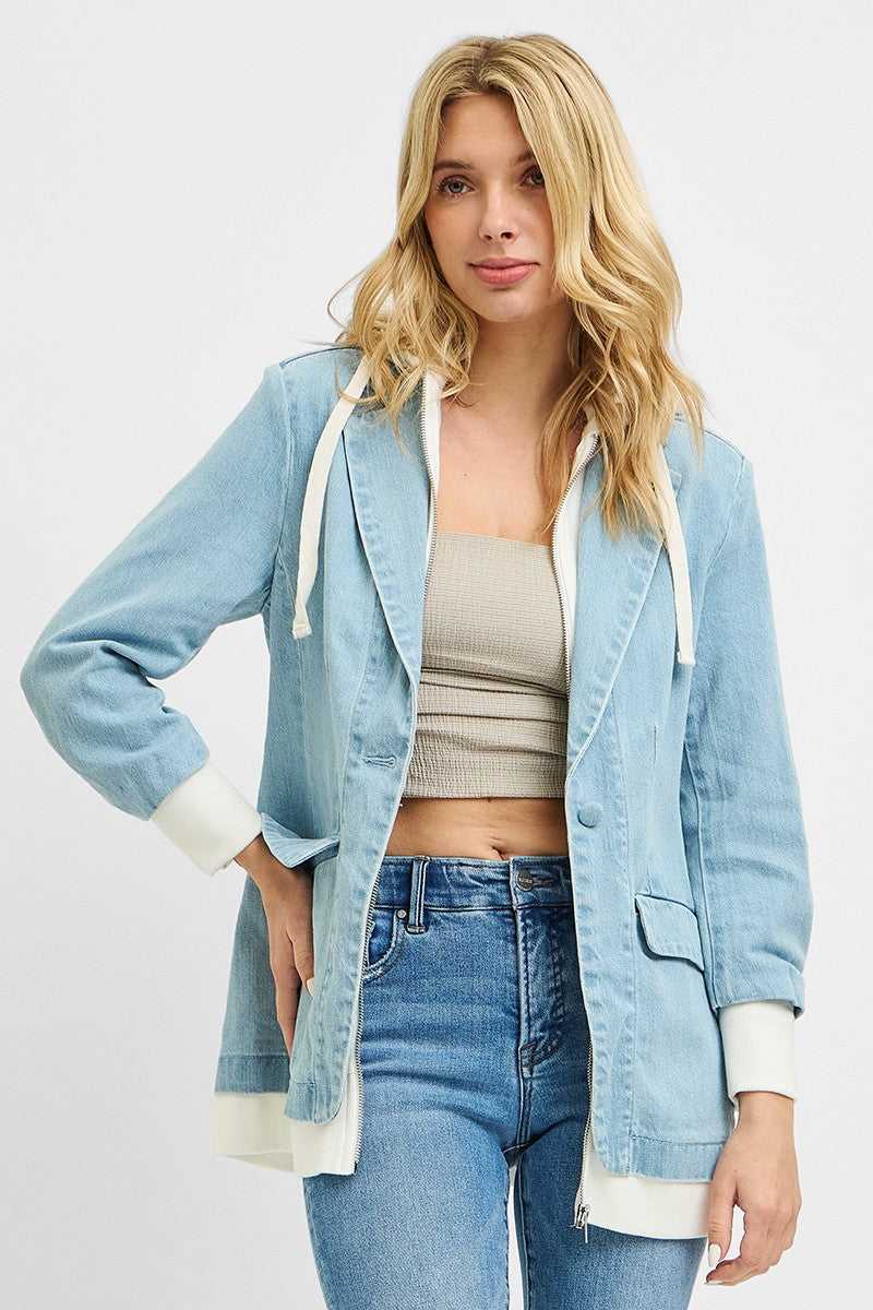 RISEN One Button Blazer with Hoodie Jacket 100100398261892 79 Affordable Fashion Under $100 Jerry's Apparel 