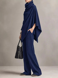 Full Size Turtleneck Poncho and Wide-Leg Pants Set Plus Size 101002605950123 65 Gifts for Her Jerry's Apparel 