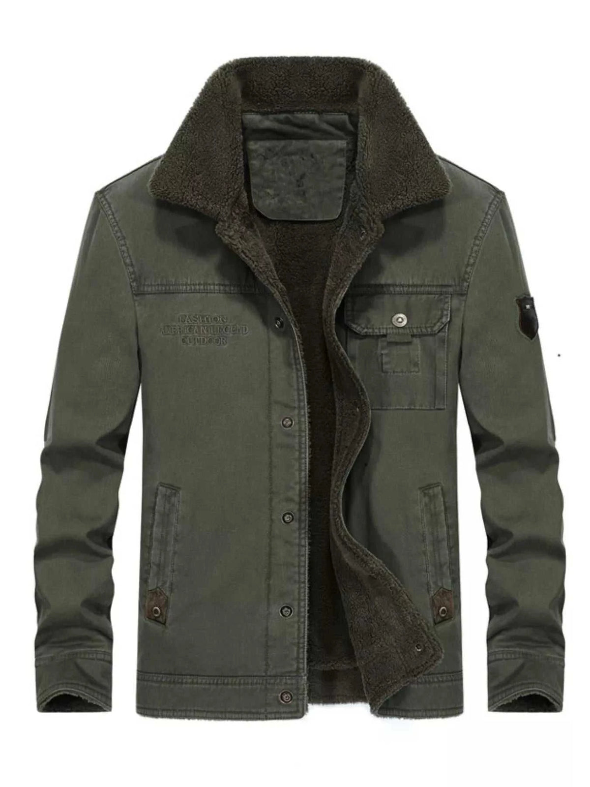 Men's Plus Size Solid Color Sherpa Lined Jacket 100400049406242 91 Affordable Fashion Under $100 Jerry's Apparel 