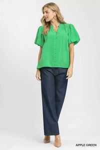 Umgee Button-Down Puff Sleeve Shirt 100100172431428 49 Affordable Fashion Under $100 Jerry's Apparel 