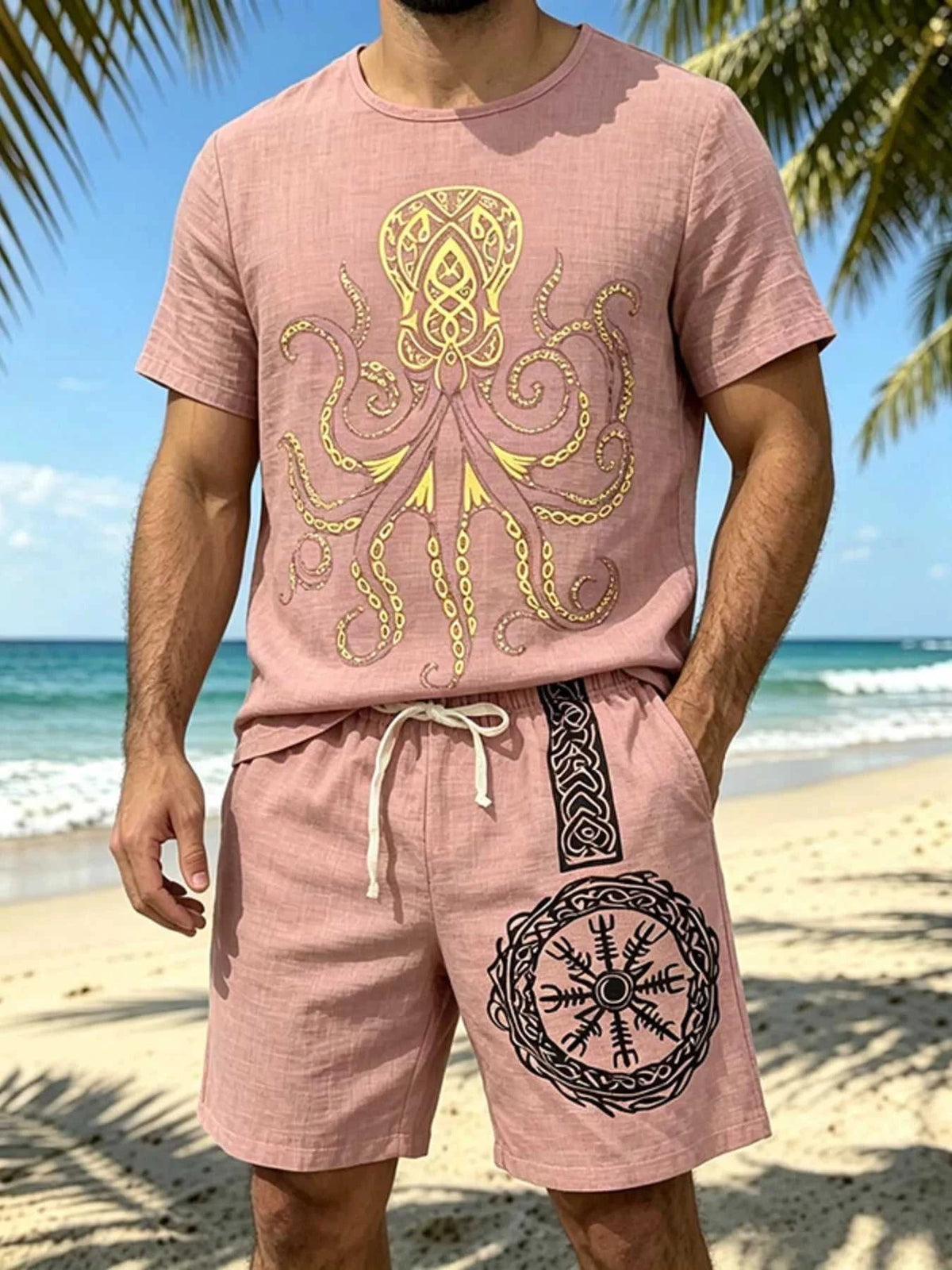 Men's Full Size Round Neck Tee and Shorts Set Plus Size 100400477639442 40 Affordable Fashion Under $100 Jerry's Apparel 