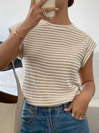 Full Size Striped Round Neck Short Sleeve T-Shirt Plus Size 100100816884494 24 Affordable Fashion Under $100 Jerry's Apparel 