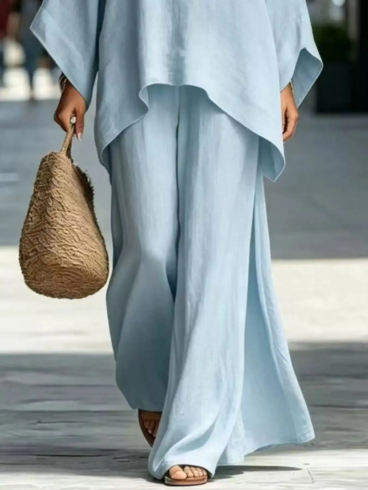 Full Size Batwing Sleeve Top and Wide-Leg Pants Set Plus Size 101001179587547 49 Affordable Fashion Under $100 Jerry's Apparel 