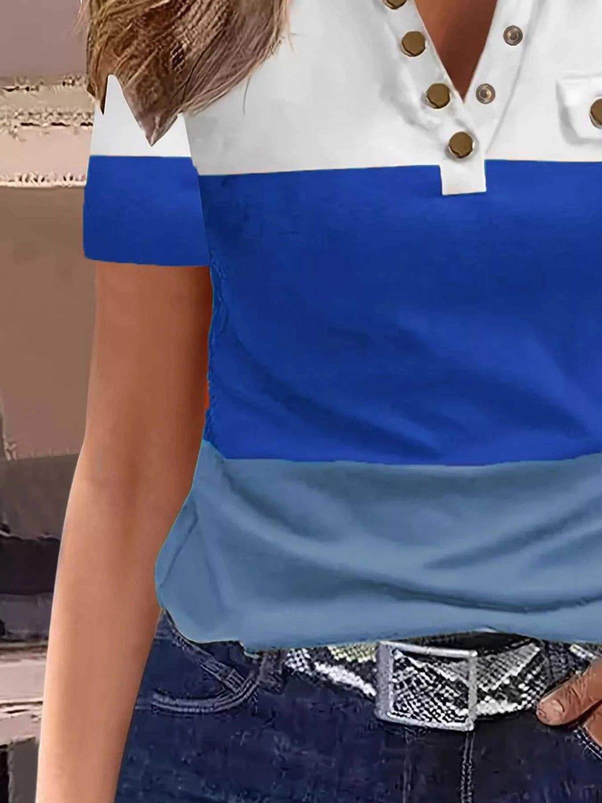 Color Block Short Sleeve Casual T-Shirt 100100962651650 30 Affordable Fashion Under $100 Jerry's Apparel 