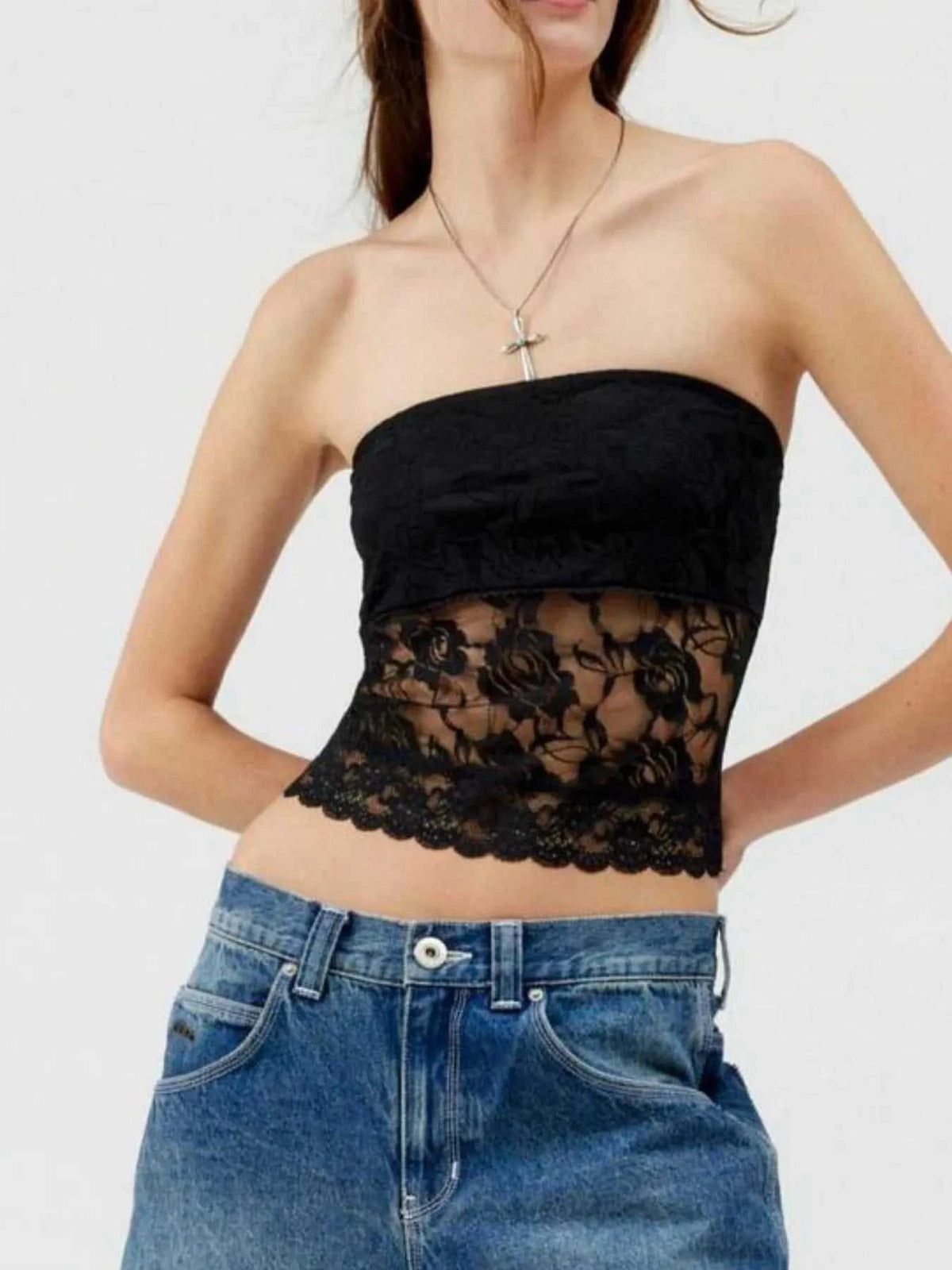 Lace Strapless Tube Top 100100312121520 25 Affordable Fashion Under $100 Jerry's Apparel 