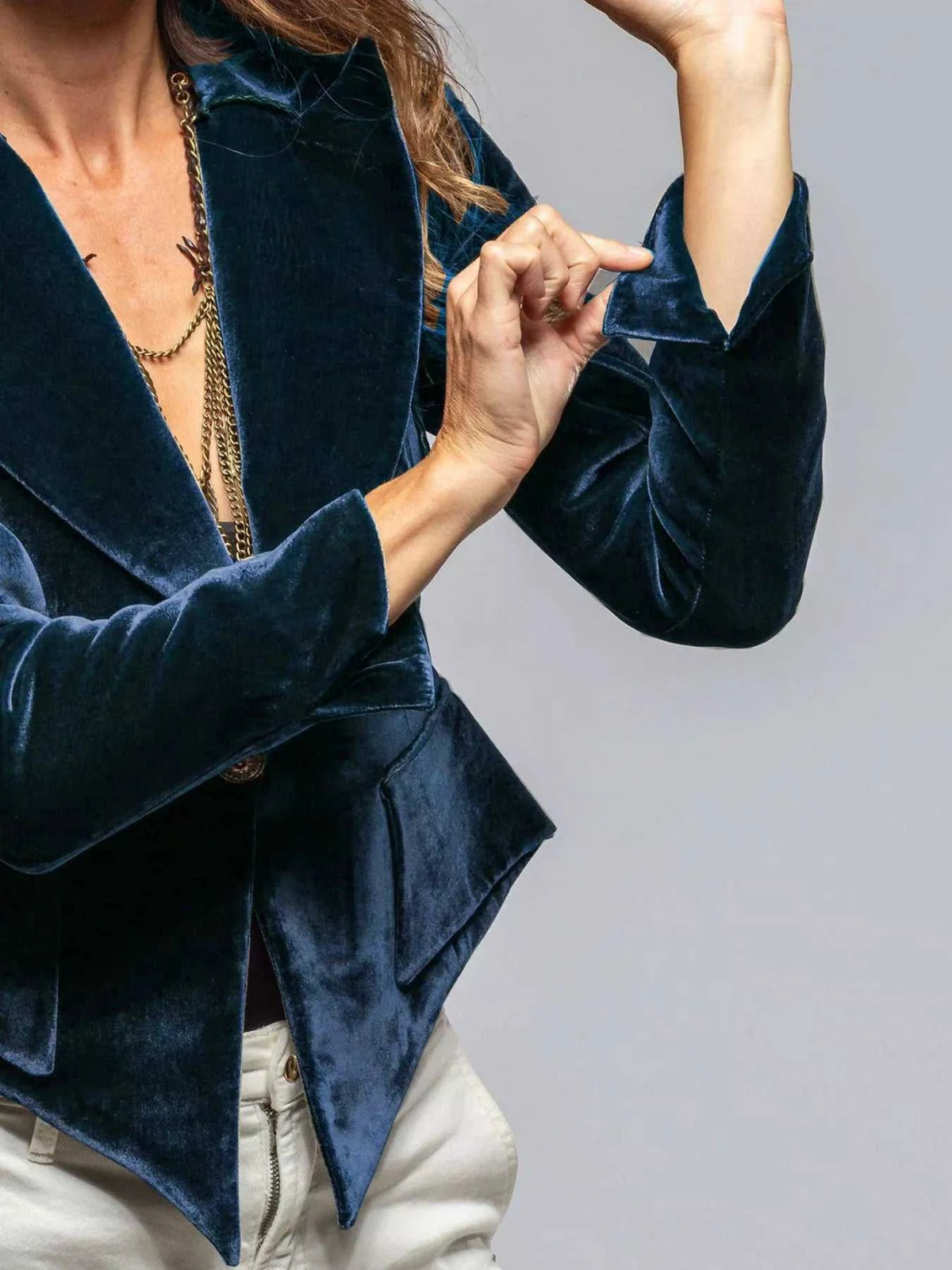 Velvet Lapel Collar One Button Blazer 100100335139968 39 Affordable Fashion Under $100 Jerry's Apparel 